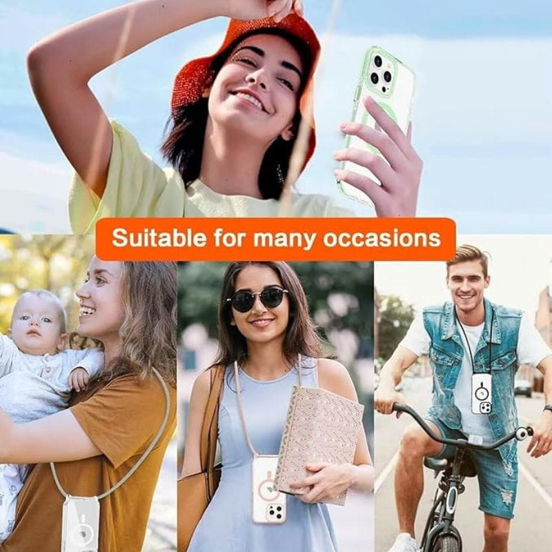 Funda Magnética para iPhone 16Pro Max con cordón plata - Ítem1