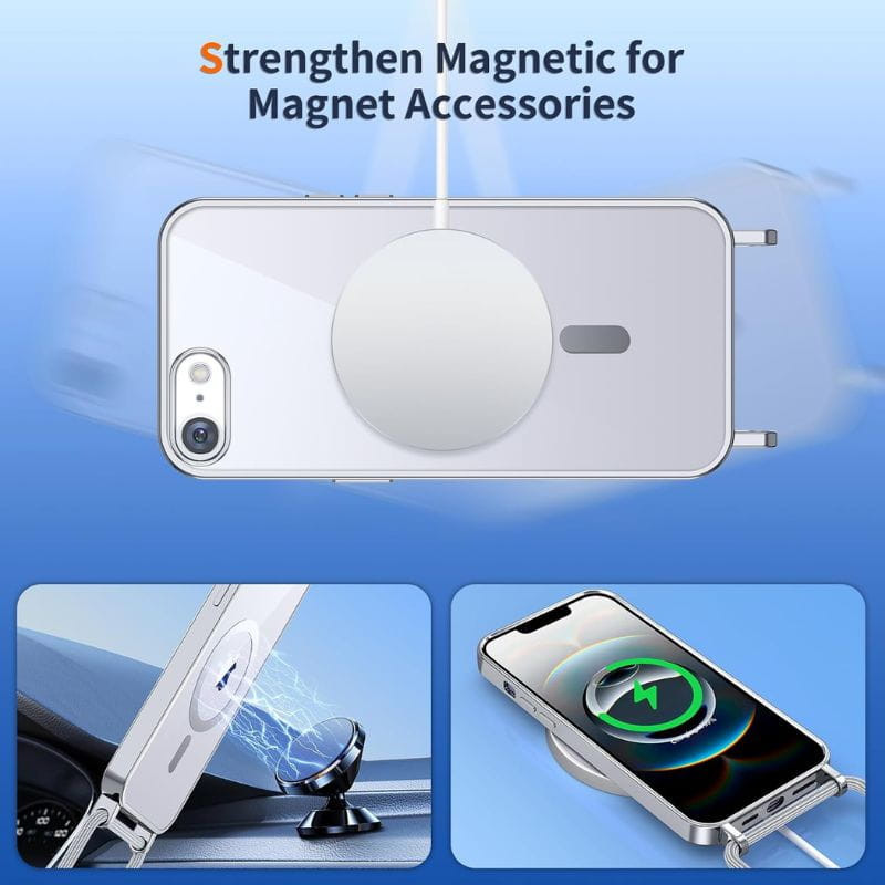 Funda Colgante Magnético Transparente iPhone 16e Plata - Ítem2