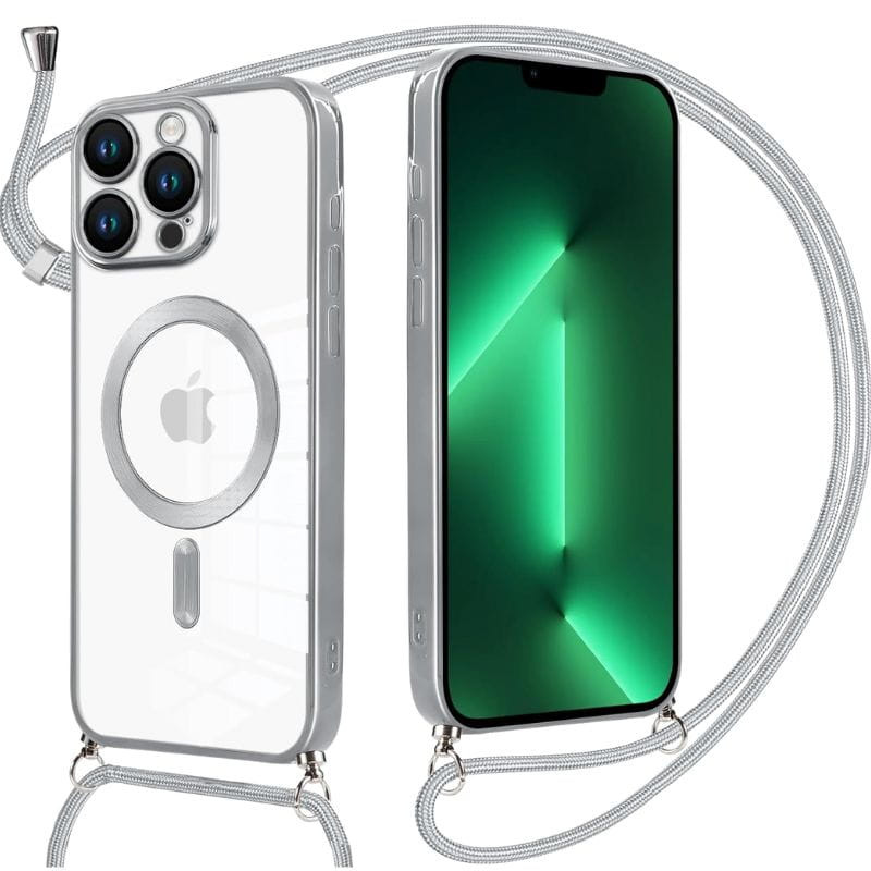 Funda Magnética con colgante para iPhone 13 Plata - Ítem