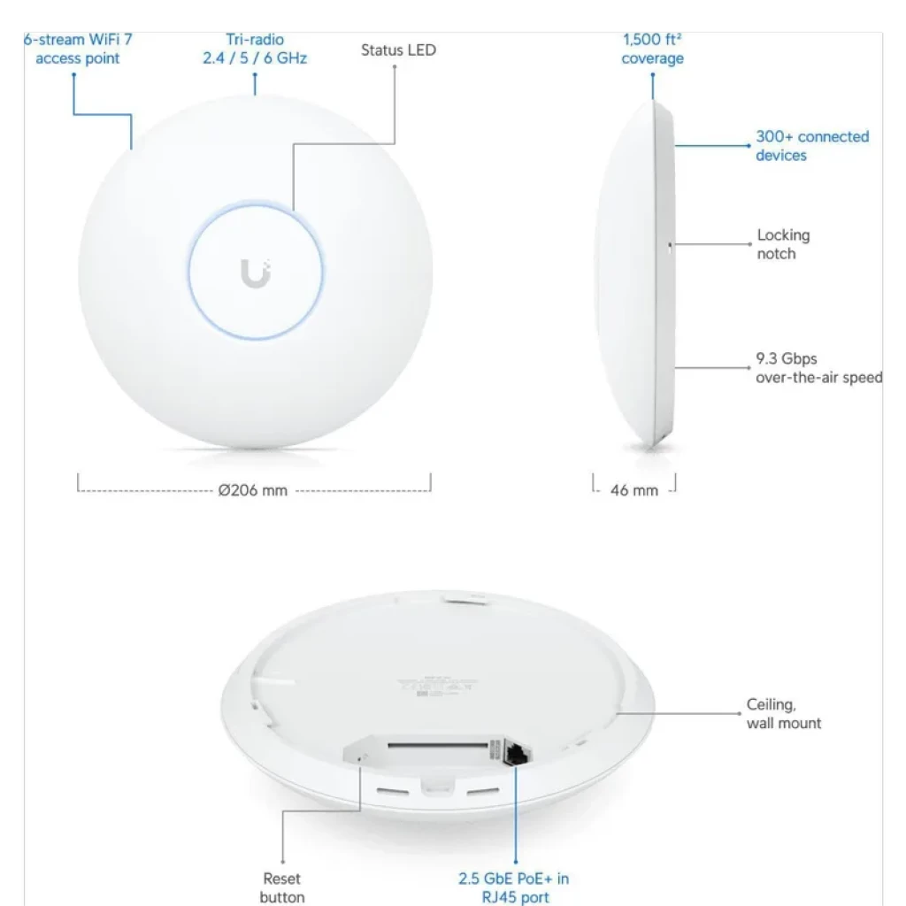 Ubiquiti U7 Pro 5400 Mbit/s Blanc - Point d'accès sans fil - Ítem5