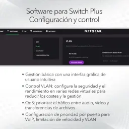 NETGEAR GS308EP com 8 portas Gigabit Ethernet; interface de gestão intuitiva, VLAN, QoS e priorização para VoIP, vídeo e tráfego crítico
