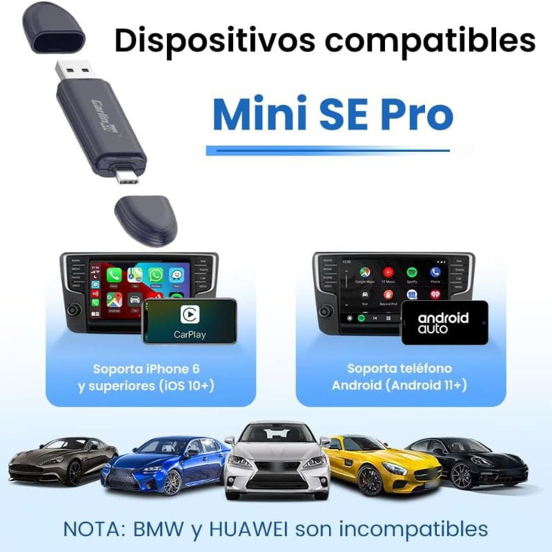 Carlinkit Mini 5 Pro - Adaptador inalámbrico Carplay y Android Auto - Ítem1