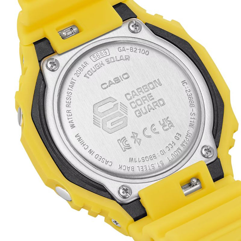 Casio G-Shock BASIC GA-B2100C-9AER amarillo con caja octogonal, correa de resina, esfera negra, índices luminiscentes y pantalla dual analógica-digital - Ítem2