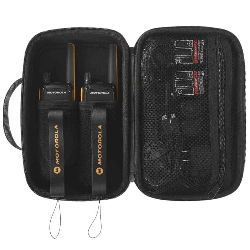 Motorola Talkabout T82 Extreme Duo Preto/Laranja - Walkie Talkie, imagem dentro da embalagem