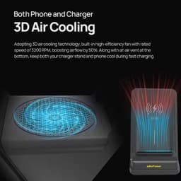 Ulefone 50W Suporte carregador sem fios WCS01 imagem ventilação 3D