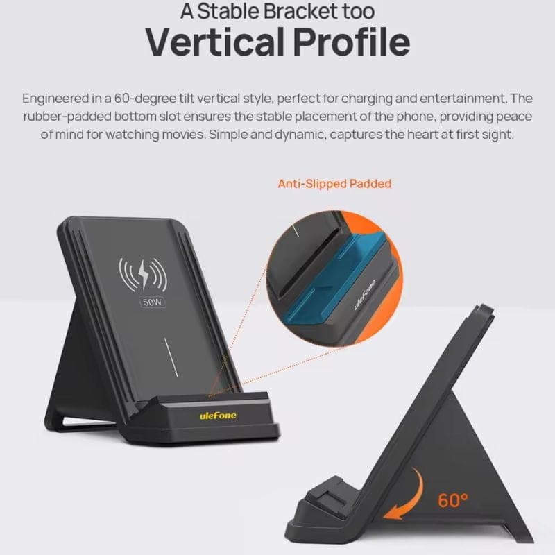 Ulefone 50W Suporte carregador sem fios WCS01  estável