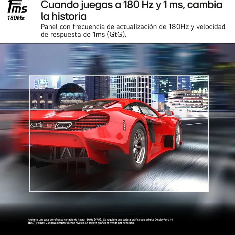 LG 24GS50F-B 24 Full HD, painel LCD, taxa até 182 Hz com FreeSync, 1 ms, design gamer com bordas finas e base robusta, cores vibrantes e ação fluida - Item5