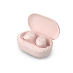 Philips TAT1209PK/00 Rose - Étui de charge rose pâle avec deux écouteurs sans fil compacts, voyants LED et boutons L R intégrés, design arrondi élégant