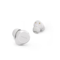Philips TAT1209WT/00 Blanco - Auriculares inalámbricos compactos, diseño ergonómico intrauditivo, acabado brillante, puertos de carga dorados visible en