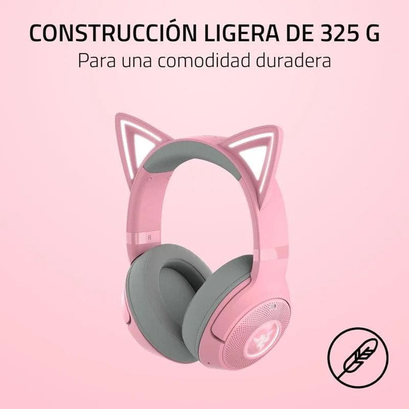 Ligero Razer Kraken Kitty V2 Quartz Rosa (Bluetooth)