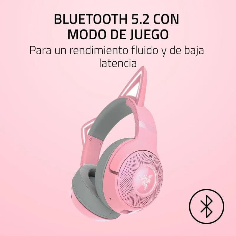 Bluetooth Razer Kraken Kitty V2 Quartz Rosa (Bluetooth)