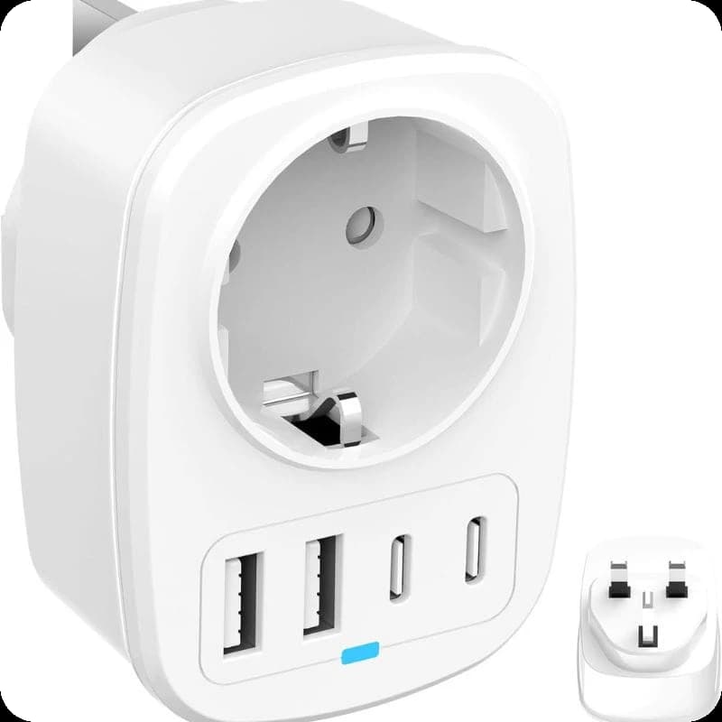 Adaptateur de voyage UK vers EU 2x USB 2x USB-C