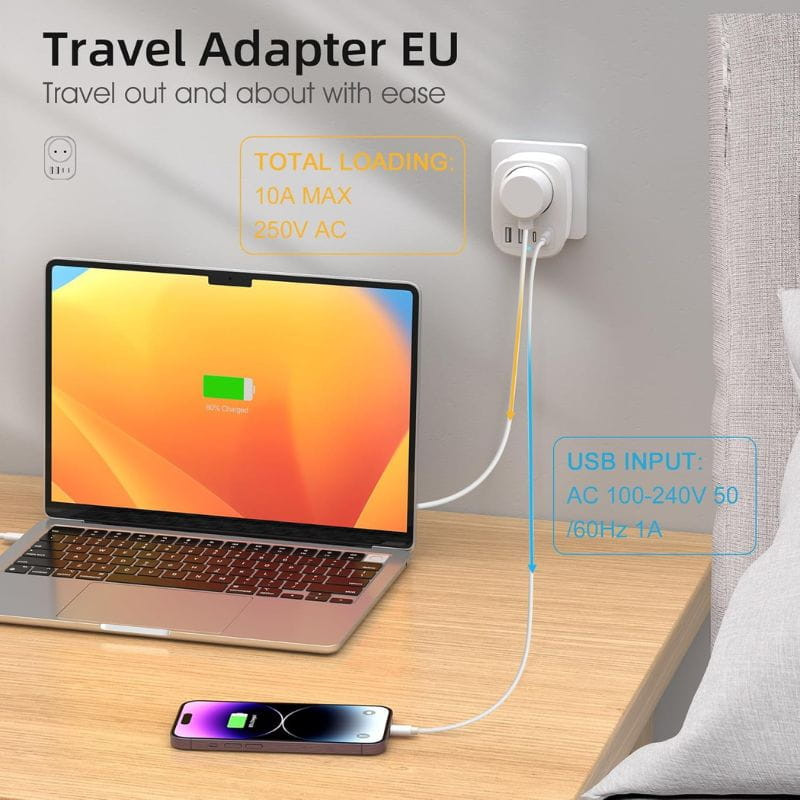 Adaptador de viaje UK a EU 2x USB 2x USB-C - Ítem3