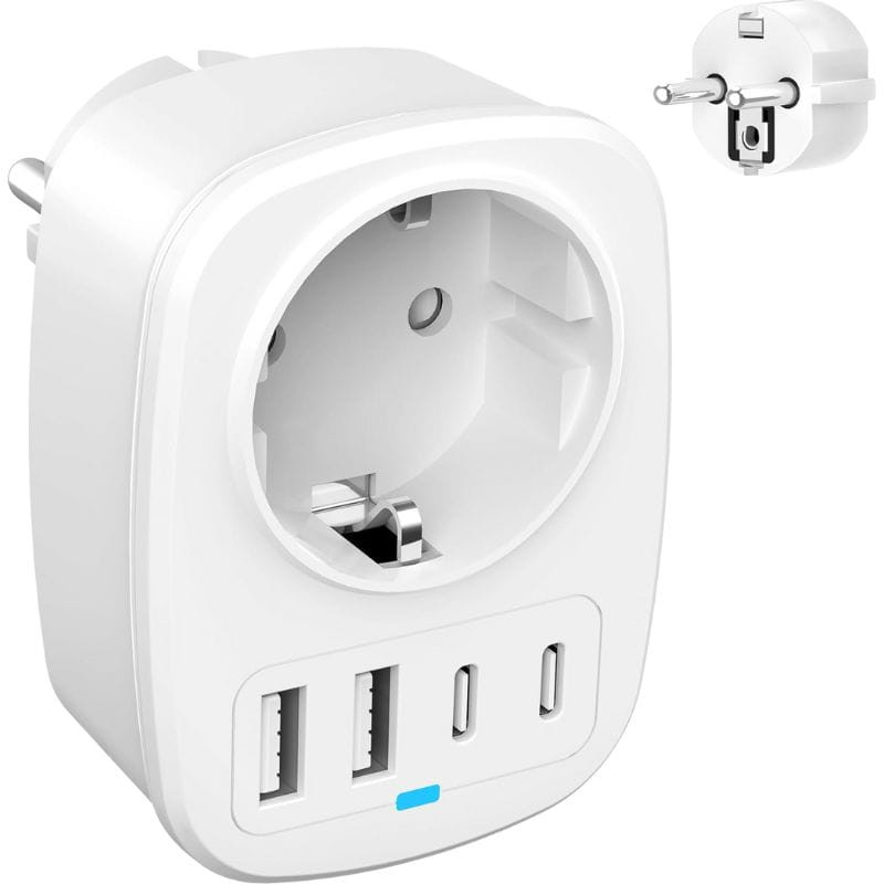 Adaptador de enchufe 1x Tipo F 2x USB-A 2x USB-C - Ítem