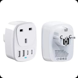 Adaptateur de voyage UE vers UK 2x USB 2x USB-C