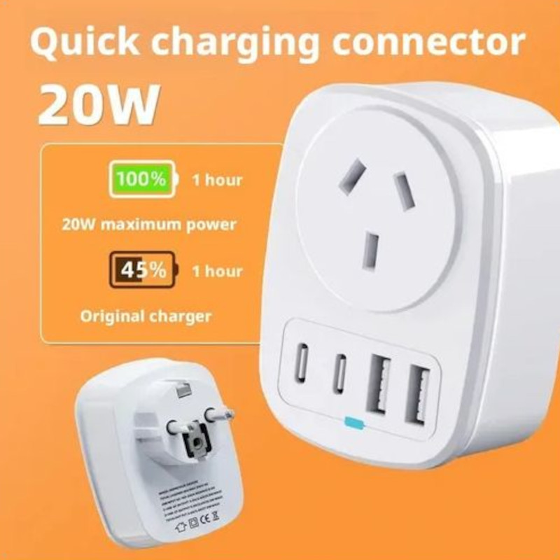 Adaptador de viagem UE para UK 2x USB 2x USB-C - Item2