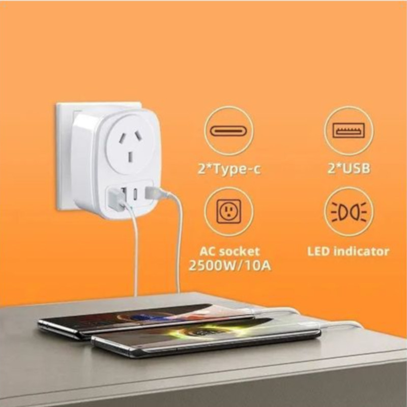 Adaptador de viagem UE para UK 2x USB 2x USB-C - Item3