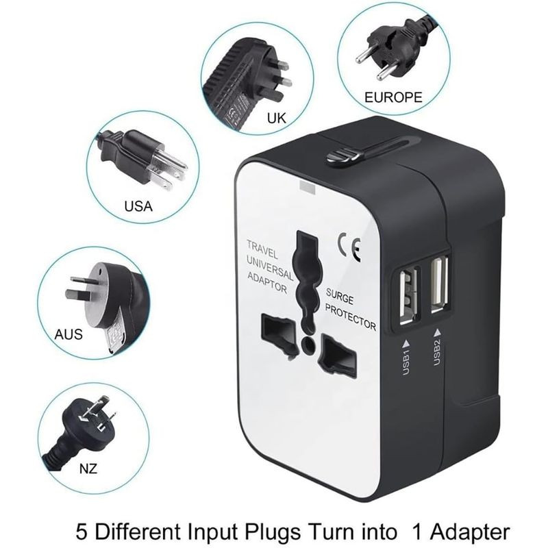 Adaptador de viagem universal 2x USB - Item2