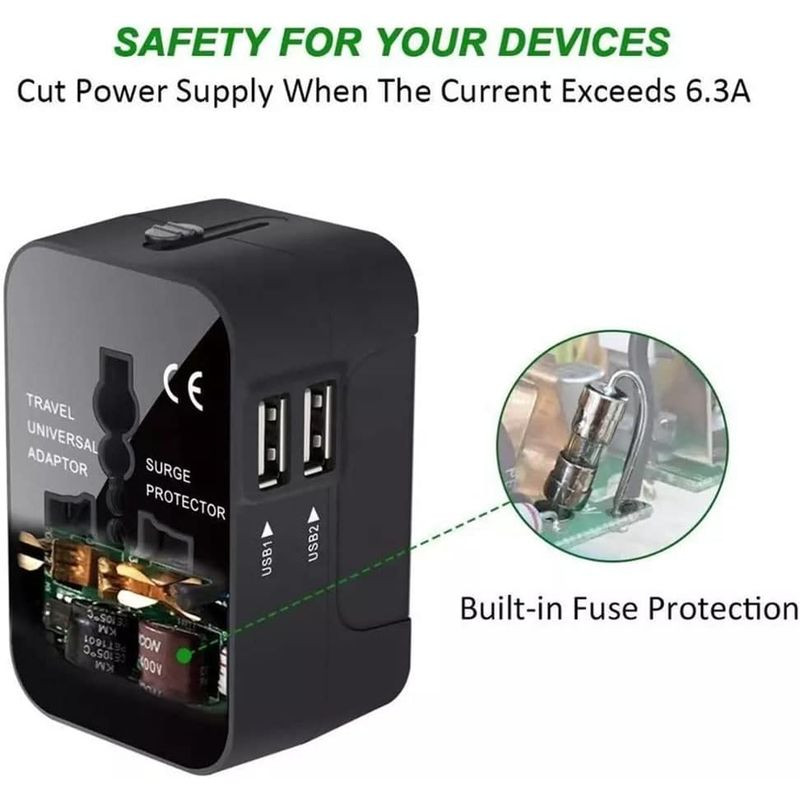 Adaptador de viagem universal 2x USB - Item3
