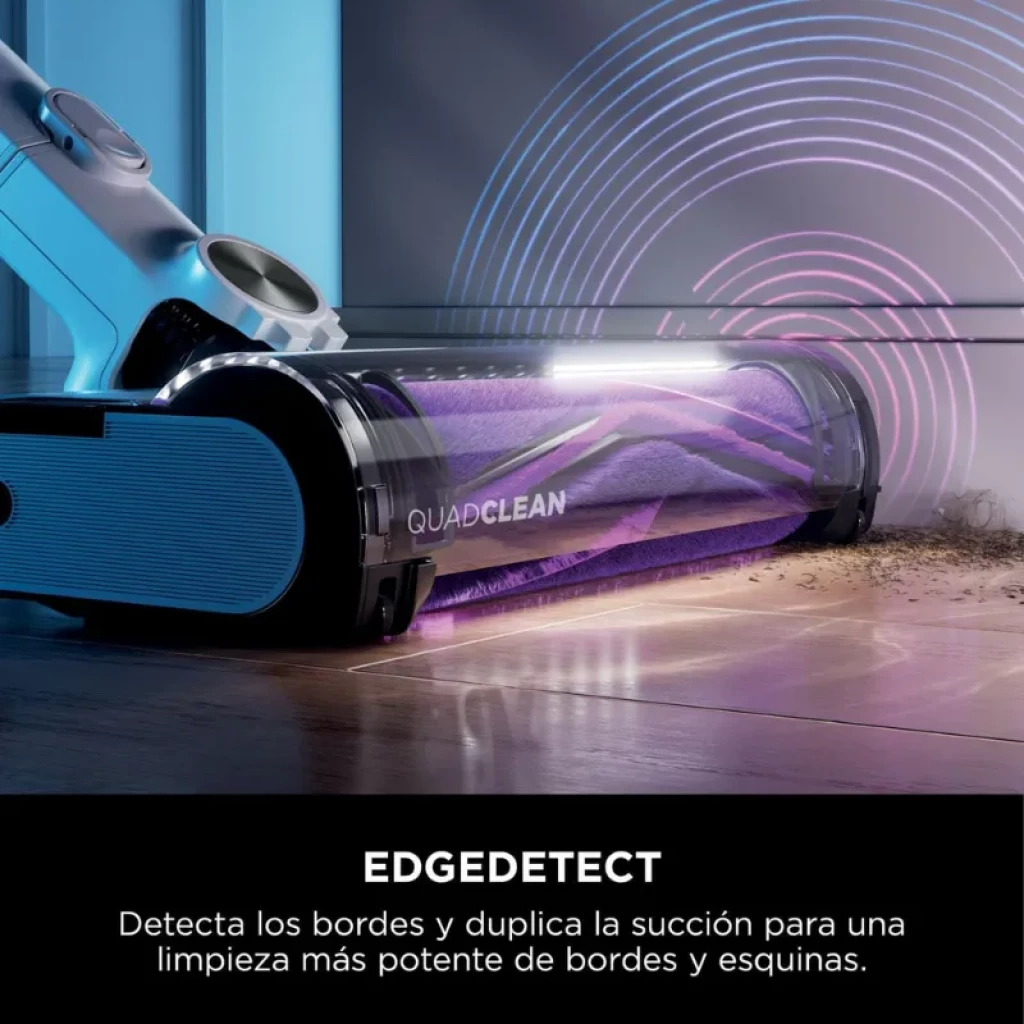 Aspiradora sin cables Shark IW3611DE con filtro HEPA, diseño vertical blanco con base de carga, depósito transparente y cepillo motorizado púrpura - Ítem7