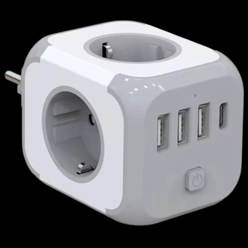 Bloc multiprises Cube - Adaptateur de prise 3x Type F 3x USB-A 1x USB-C