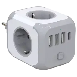 Bloc multiprises Cube - Adaptateur de prise 3x Type F 3x USB-A 1x USB-C