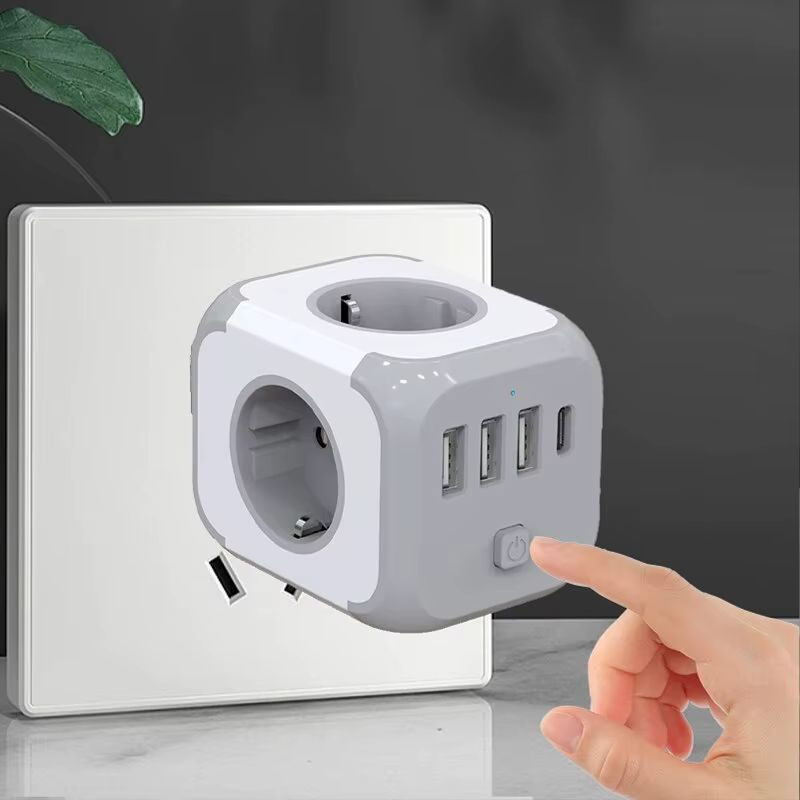 Regleta Cubo - Adaptador de enchufe 3x Tipo F 3x USB-A 1x USB-C - Ítem3