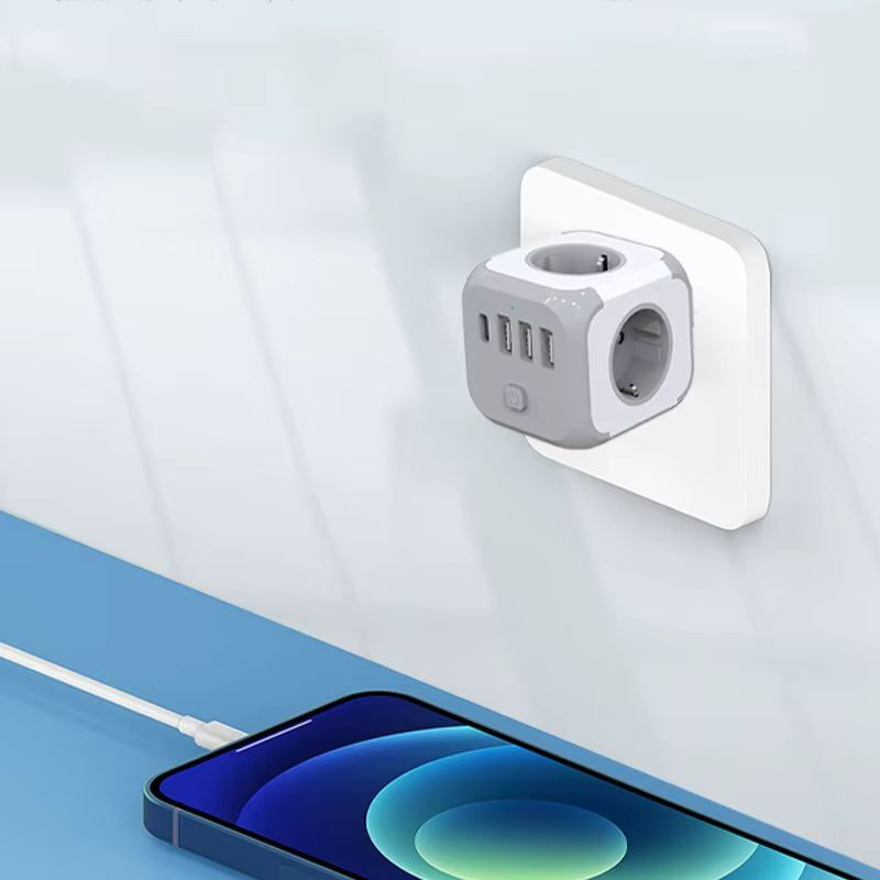 Regleta Cubo - Adaptador de enchufe 3x Tipo F 3x USB-A 1x USB-C - Ítem4