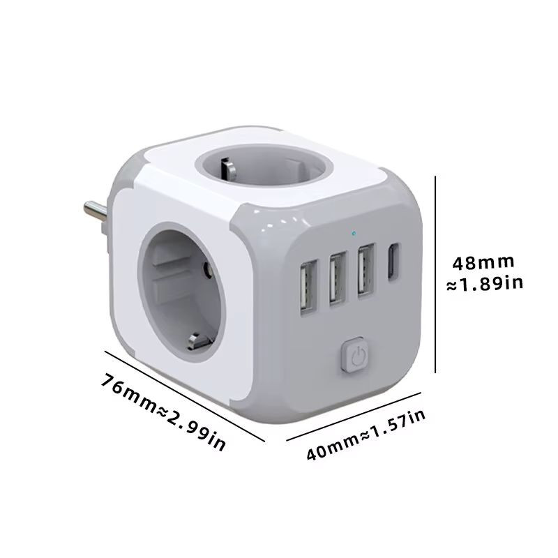 Regleta Cubo - Adaptador de enchufe 3x Tipo F 3x USB-A 1x USB-C - Ítem5