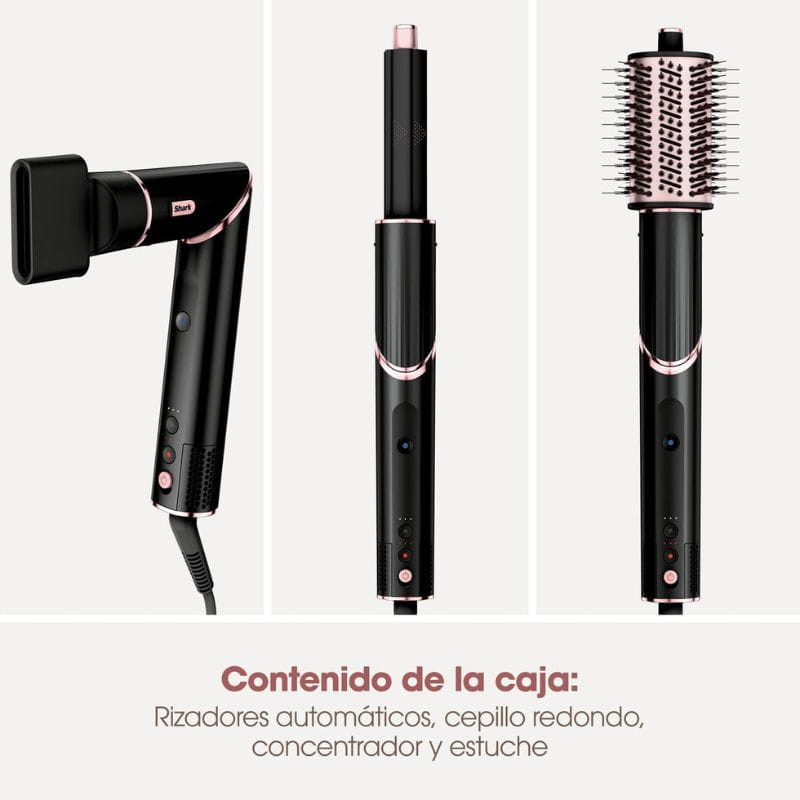  Shark FlexStyle Escova modeladora de cabelo com 3 cabeças Preto - Item3