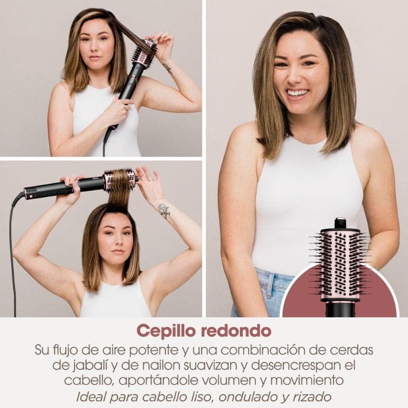 Shark FlexStyle Cepillo moldeador de cabello 3 cabezales Negro cepillo redondo