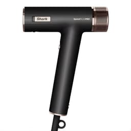 Shark SpeedStyle Pro 5 têtes sèche-cheveux noir mat en forme de T, finition métal brossé, grille arrière perforée, bouton latéral et cordon robuste