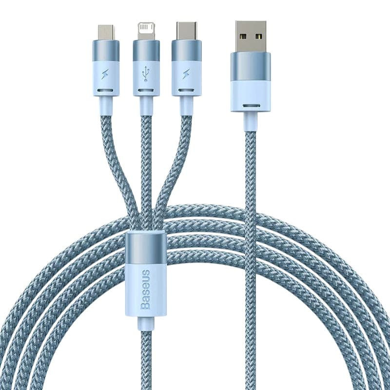 Baseus StarSpeed Series Azul - Cable USB 3 en 1 USB-C/Micro/Lightning - Ítem