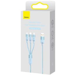 Baseus StarSpeed Series Blue - Cabo USB 3 em 1 USB-C/Micro/Lightning Box Image
