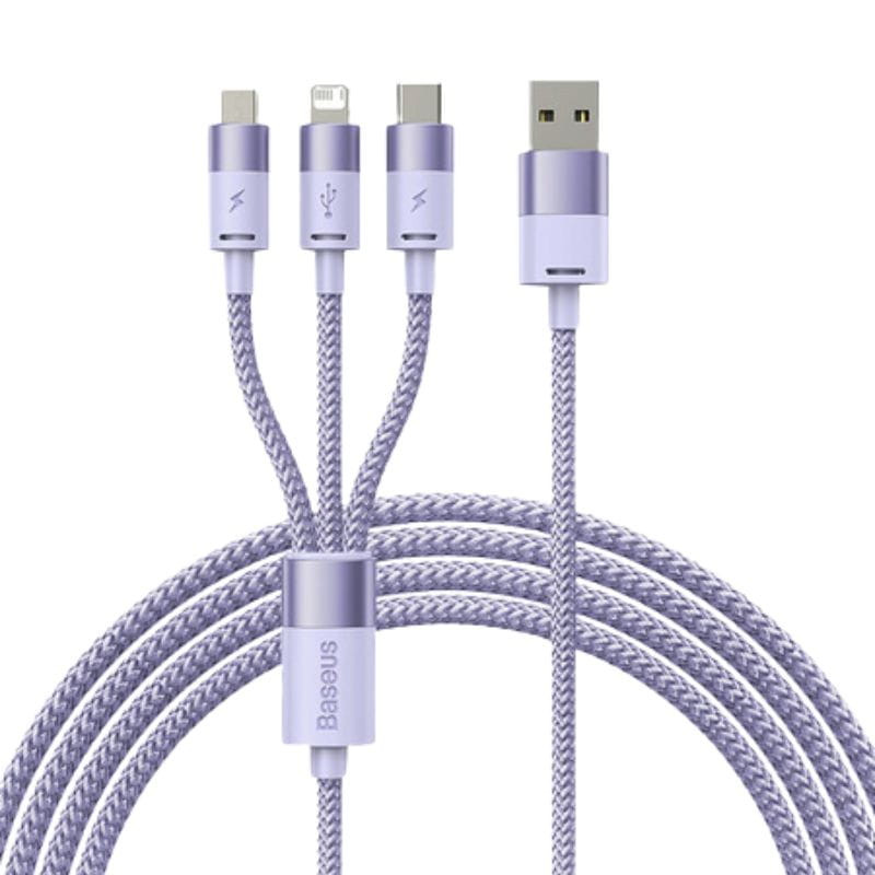 Baseus StarSpeed Series Púrpura - Cable USB 3 en 1 USB-C/Micro/Lightning - Ítem