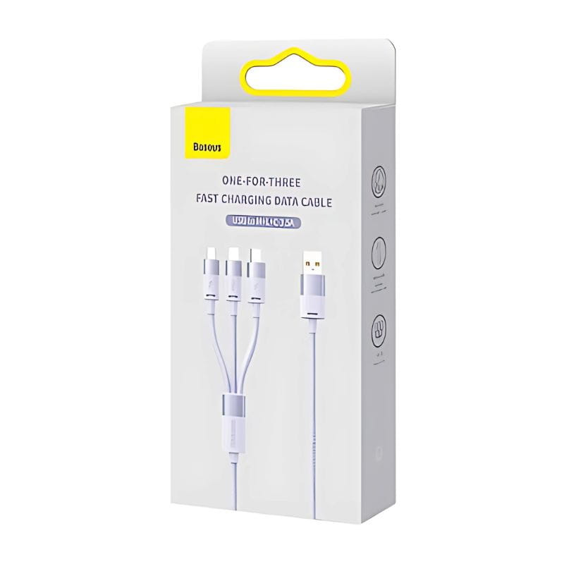 Baseus StarSpeed Series Púrpura - Cable USB 3 en 1 USB-C/Micro/Lightning - Ítem5