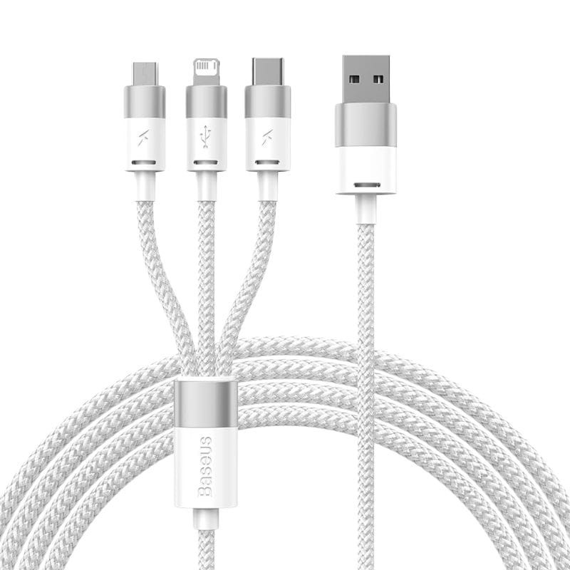 Baseus StarSpeed Series Blanco - Cable USB 3 en 1 USB-C/Micro/Lightning - Ítem