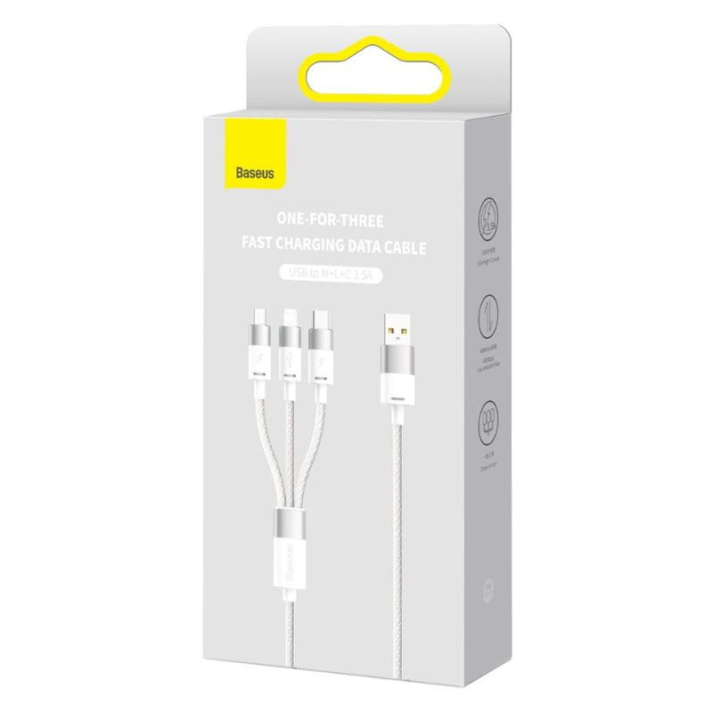 Baseus StarSpeed Series Blanco - Cable USB 3 en 1 USB-C/Micro/Lightning - Ítem5