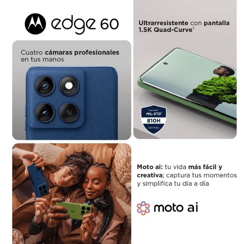  Motorola Edge 60 5G 8 Go/256 Go Bleu caractéristiques