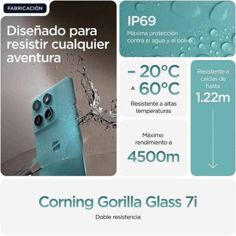 Motorola Edge 60 Fusion 5G 8 GB/256 GB Azul imagem  concebido para resistir