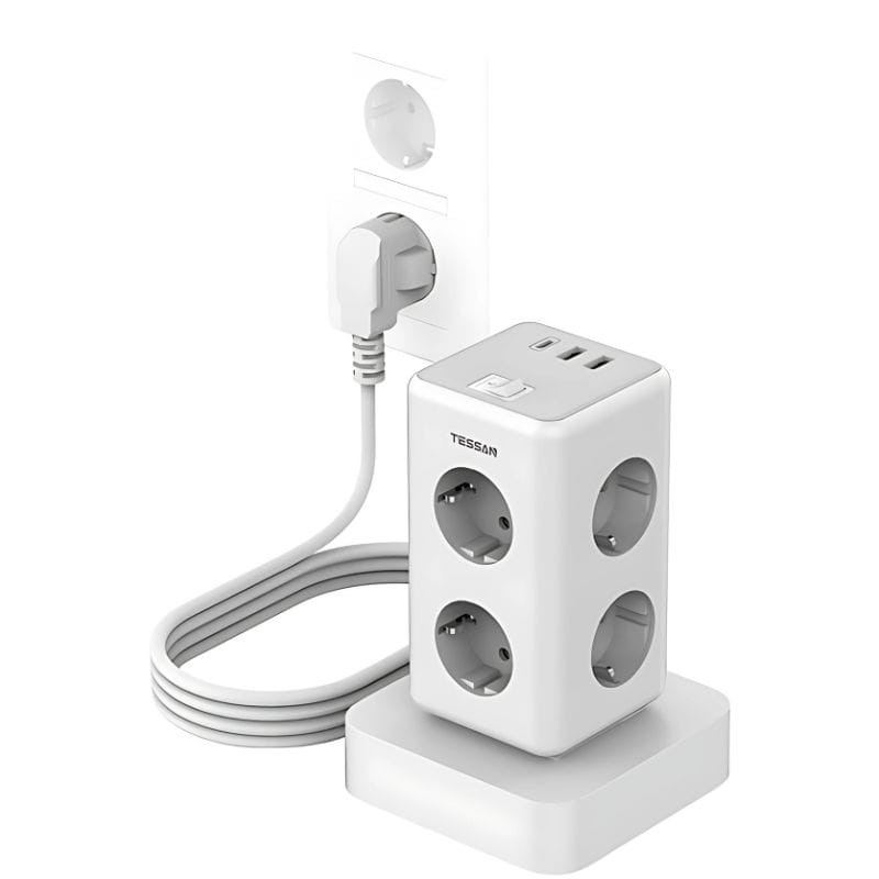 Tessan TS-306TS-C 6 prises CA + 2 USB-A + 1 USB-C - Multiprise - Ítem