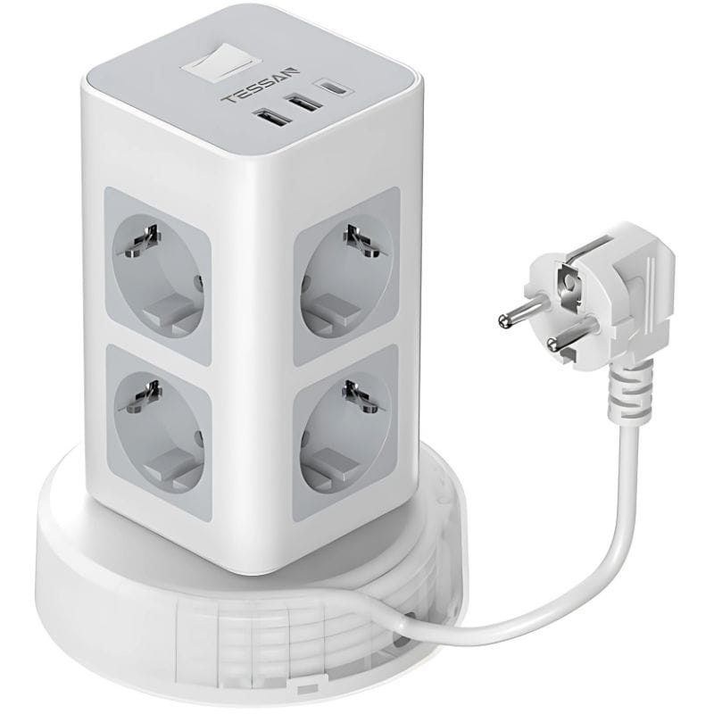 Tessan TPS03RX-DE-C 8 prises CA + 2 USB-A + 1 USB-C - Ítem
