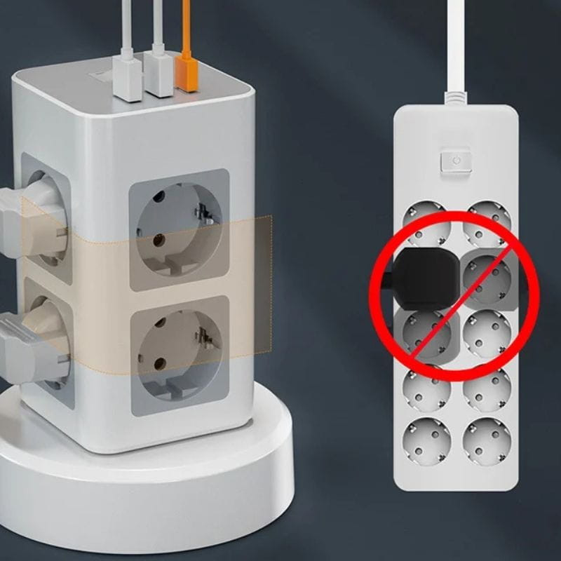 Tessan TPS03RX-DE-C 8 prises CA + 2 USB-A + 1 USB-C - Ítem1