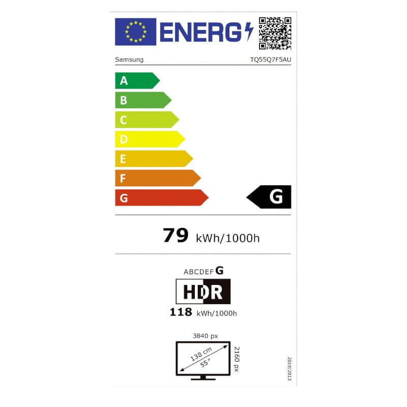 Energia do Samsung TQ55Q7F5AU 