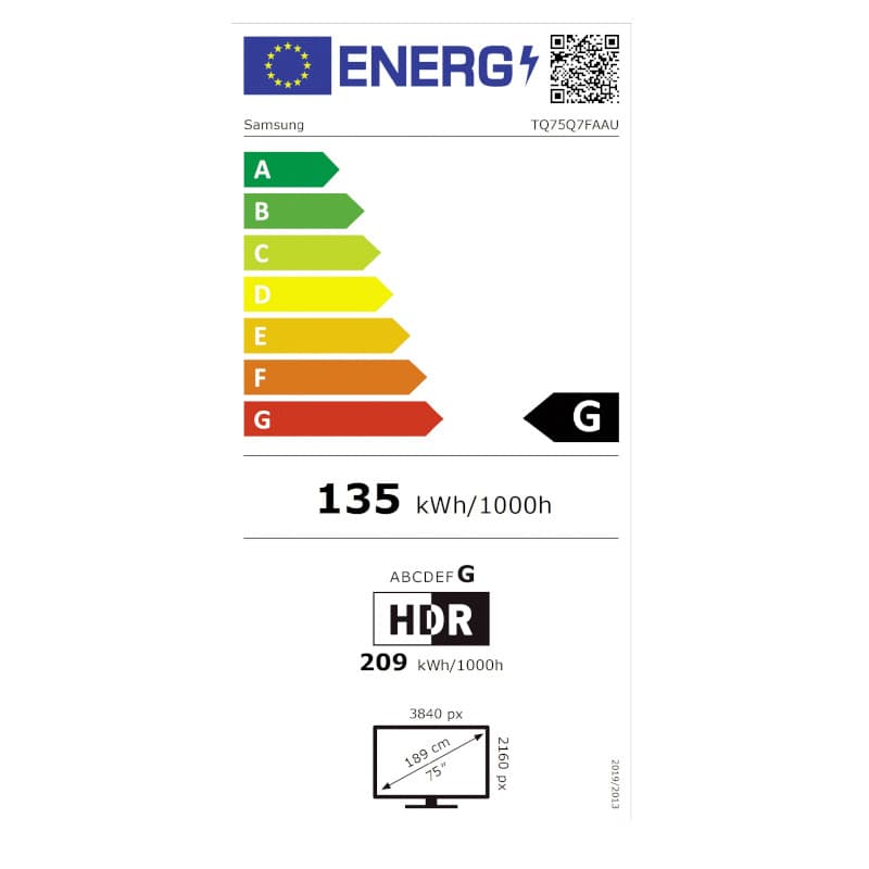 Énergie de Samsung TQ75Q7FAAU
