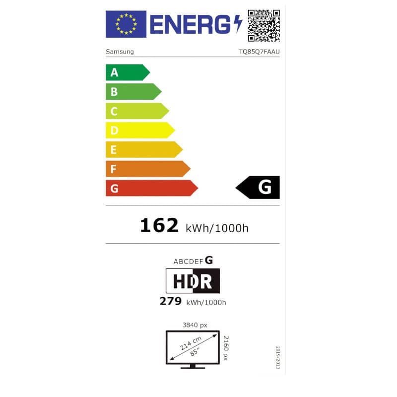 Energía de Samsung TQ85Q7FAAU 