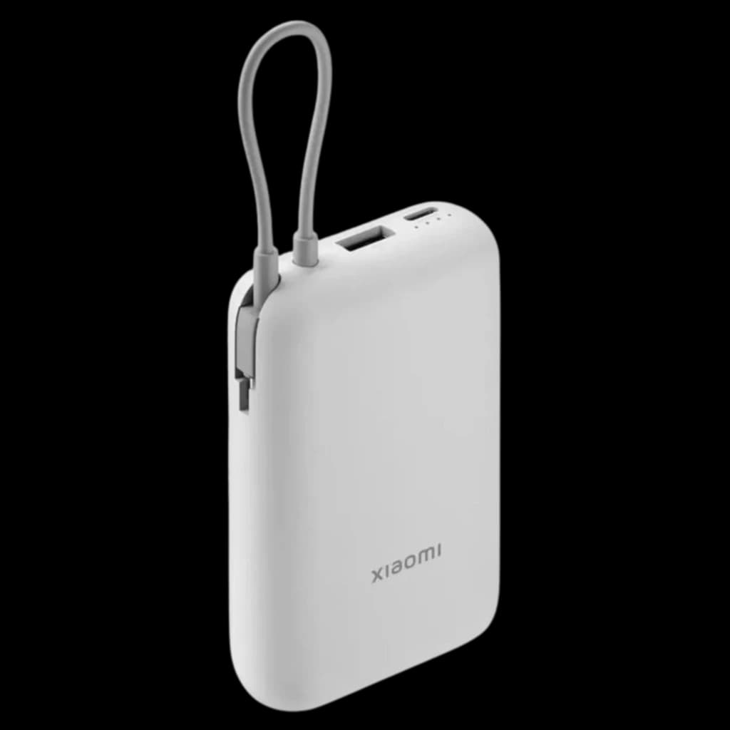 Xiaomi Power Bank 20000mAh Cable Integrado Gris, compacto con carcasa gris mate, cable integrado en la parte superior, puerto USB-A y USB-C, diseño portátil