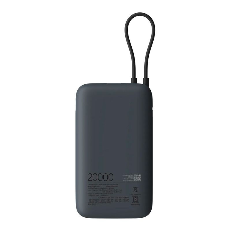 Xiaomi Power Bank 20000mAh Cable Integrado Gris Oscuro - Ítem1