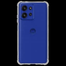 Funda de silicona Reinforced Motorola Edge 60 transparente con esquinas reforzadas, bordes elevados y ajuste preciso para triple cámara y botones