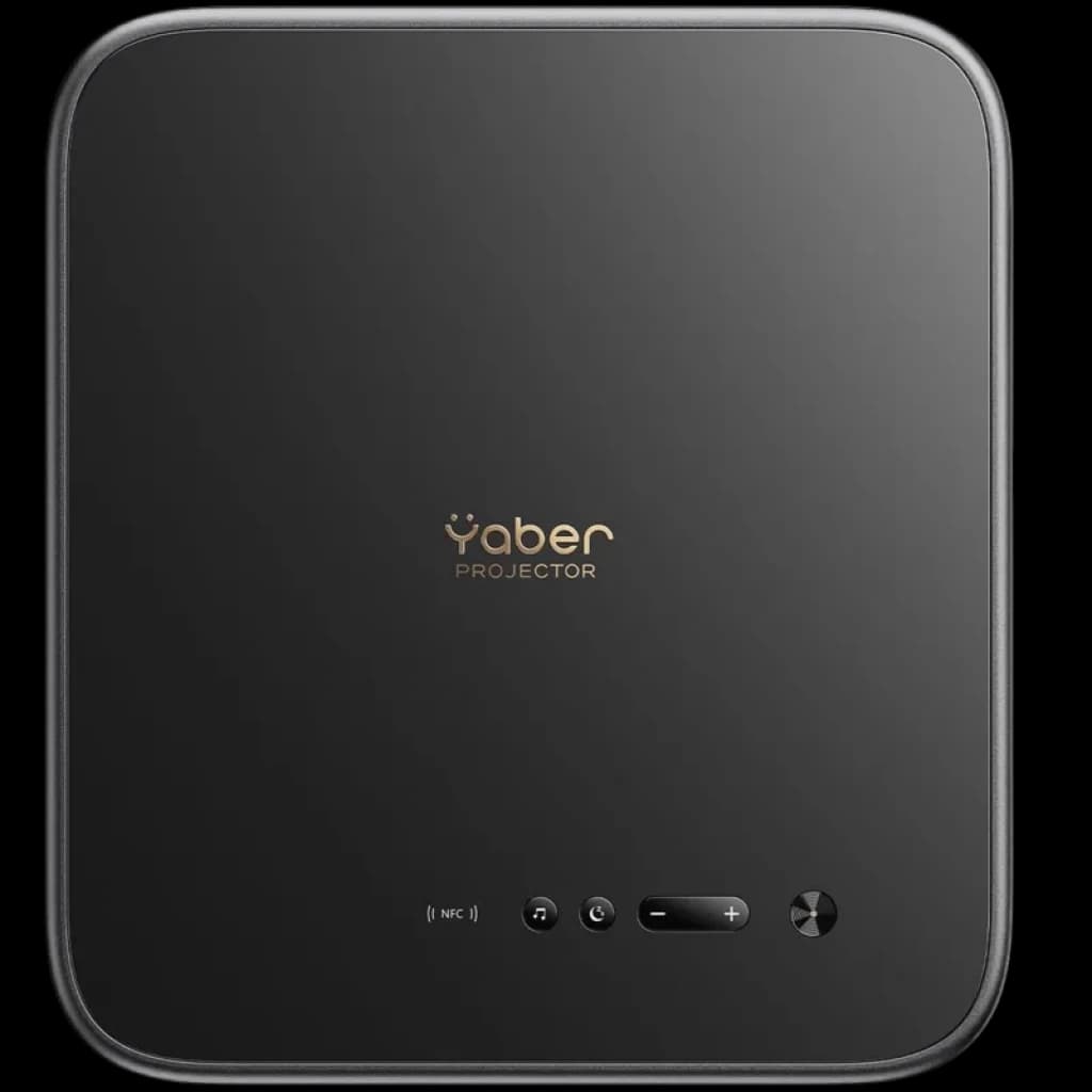 Yaber K3 Pro en negro con acabado mate, logo dorado centrado, controles táctiles frontales, indicador LED y botón de encendido, diseño compacto y minimalista